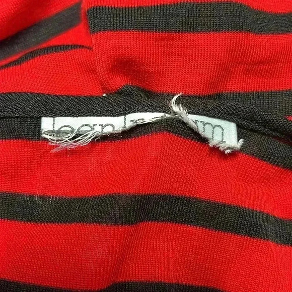 Black and Red Stripes Dress Made in Italy Size 12 - Picture 8 of 9